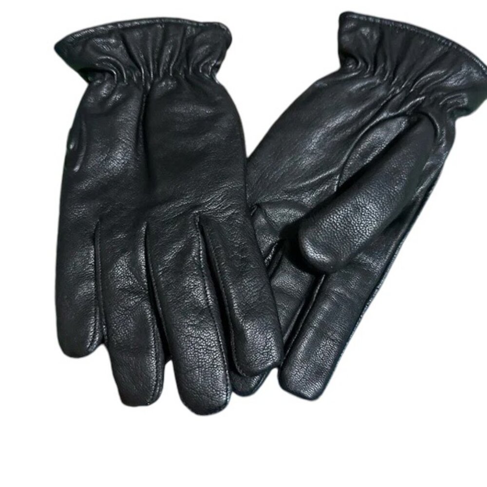 Authentic Hatch black leather gloves size M